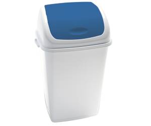 Pattumiera con coperchio basculante Rif 44x33x68 cm 50 lt Bianco Blu - 706