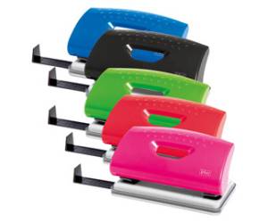 Perforatore max 10 fogli 2 fori passo 8 cm colori assortiti - 915