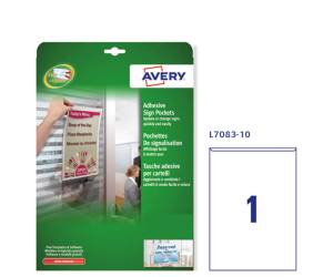 Tasche adesive L7083 - 21 x 29,7 cm - permanente - A4 - trasparente - conf. 10 pezzi - Avery - L7083-10 - 4004182048481 - DMwebShop