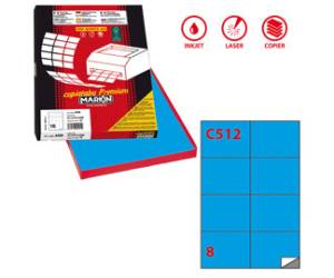Etichette adesive C 512 in carta permanenti 105 x 74,25 mm 100 fogli blu - 2341