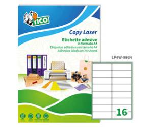 Etichette adesive LP4 W in carta angoli arrotondati permanenti 99 - 1 x 34 mm - 1555