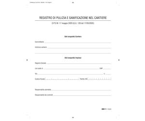 Registro di pulizia e sanificazione nel cantiere - 20132