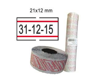 Rotolo da 1000 etichette per Smart 21x12 mm adesivo removibile Pack 10 rotoli bianco con righe rosse - 1816