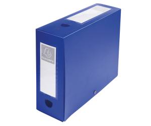 Scatola per archivio box - con bottone - 25 x 33 cm - dorso 10 cm - blu - Exacompta - 59932E - 3130630599326 - DMwebShop