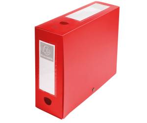 Scatola per archivio box - con bottone - 25 x 33 cm - dorso 10 cm - rosso - Exacompta - 59935E - 3130630599357 - DMwebShop