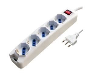 Presa multipla con interruttore - 5 prese multistandard tedesco-italiano - MKC - Melchioni - 492518368 - 8006012050837 - DMwebShop