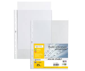 Buste forate Atla medium buccia 21 x 29,7 cm trasparente - 4161
