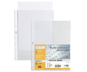 Buste forate Atla pesante buccia 23 x 33 cm trasparente - 4159