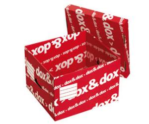 Scatola con coperchio 39,5 x 28 x 35,5 cm bianco e rosso - 4102