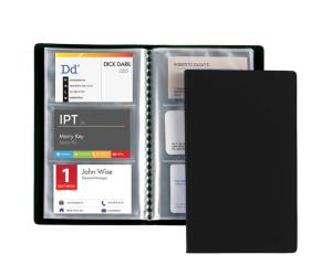 Porta biglietti da visita 20 buste con 3 tasche ciascuna 12,5x20,5 cm nero - 100460549 - 8006779992098 - DMwebShop
