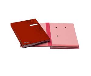 Libro firma 18 intercalari con porta etichette 24 x 34 cm rosso - 7645