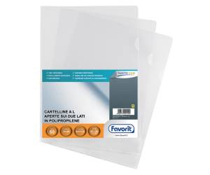 Cartelline a L Pratic Superior PPL buccia - 22 x 30 cm - trasparente - conf. 50 pezzi - Favorit - 100460050 - 8006779001707 - DMwebShop