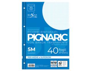 Ricambi forati rinforzati - A4 - quadretto 5 mm - 40 fogli - 80 gr - Pigna - 02194595M - 8005235102156 - DMwebShop