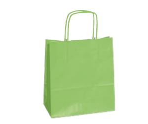 Shopper in carta maniglie cordino - 26 x 11 x 34,5 cm - verde mela - conf. 25 sacchetti - Mainetti Bags - 037429 - 8029307037429 - DMwebShop