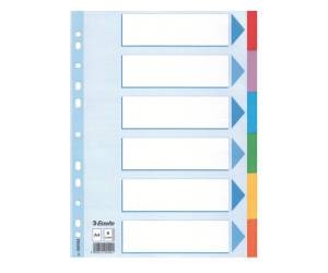 Intercalare cartoncino - 6 tasti colorati - A4 - Esselte - 100192 - 5902812001914 - DMwebShop