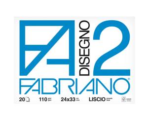 Blocco F2,24 x 33 cm 20 fogli 110 gr liscio 4 angoli - 2885