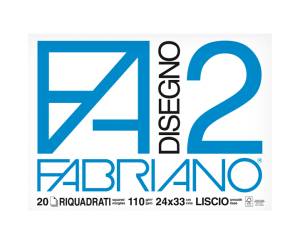 Blocco F2,24 x 33 cm 20 fogli 110 gr liscio squadrato 4 angoli - 2705