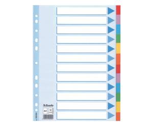 Intercalare cartoncino 12 tasti colorati - A4,3341