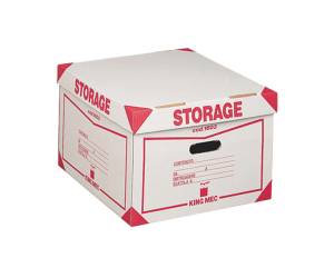 Scatola Storage con coperchio 38,5 x 26,4 x 39,7 cm bianco e rosso Esselte - 4110
