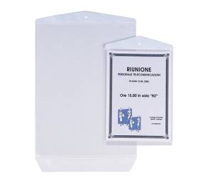 Buste Porta Avvisi Appendicartello PVC 22 x 30 cm trasparente - 4261