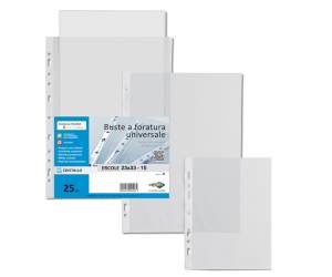 Buste forate Ercole PVC liscio 23 x 33 cm trasparente - 4168