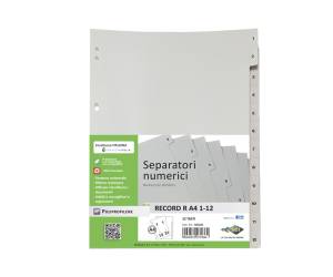 Separatore numerico 1/12 Record R - PPL - 21 x 29,7 cm - A4 - Sei Rota - 581201 - 8004972270364 - DMwebShop