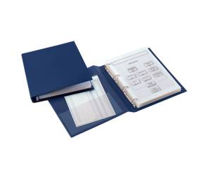 Raccoglitore Sanremo 2000,35 x 50 cm 4 anelli a D 25 mm dorso 4 cm blu - 8381