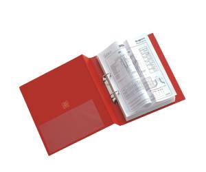 Raccoglitore Stelvio 2 anelli a D 50 mm dorso 7 cm 22 x 30 cm rosso - 8385