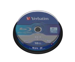 Scatola 10 DVD Blu Ray BD R SL Jewel Case Bianco Blu 25GB - 8113