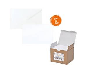 Scatola 100 biglietti 100 buste Bristol bianco 7,5 x 11,2 cm - 8456