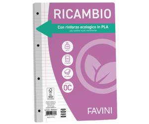 Ricambi con rinforzo ecologico - A4 - 100 gr - 40 fogli - 1 rigo - con margine - Favini - A476404 - 8007057237627 - DMwebShop
