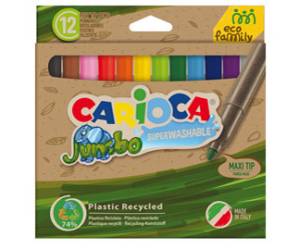 Pennarelli Jumbo Eco Family lavabili colori assortiti scatola 12 pezzi - 4133