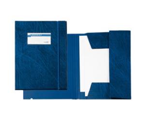 Cartella 3 lembi con elastico F 25 x 35 cm dorso 3 cm Colpan blu - 9285