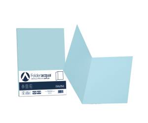 Cartellina semplice Acqua 200 gr A4 celeste cartoncino bristol - 9141