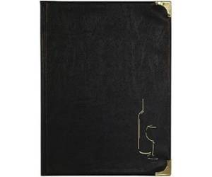 Carta dei vini Basic - A4 - 31,5 x 24 cm - PVC - nero - 4+2 buste fisse incluse - Securit - MC-BRWC-BL - 8717624240843 - DMwebShop
