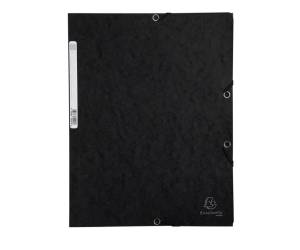 Cartellina con elastico - cartoncino lustre' - 3 lembi - 400 gr - 24 x 32 cm - nero - conf. 25 pezzi - Exacompta - 55501E - 3130630555018 - DMwebShop