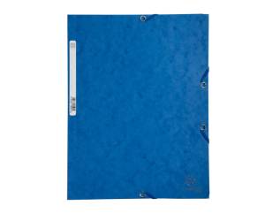 Cartellina con elastico - cartoncino lustre' - 3 lembi - 400 gr - 24 x 32 cm - blu - conf. 25 pezzi - Exacompta - 55502E - 3130630555025 - DMwebShop