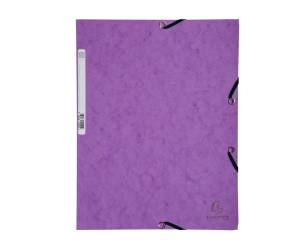 Cartellina con elastico - cartoncino lustre' - 3 lembi - 400 gr - 24 x 32 cm - viola - conf. 25 pezzi - Exacompta - 55508E - 3130630555087 - DMwebShop