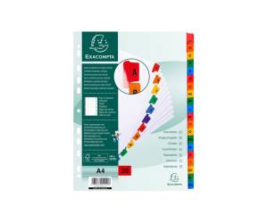 Separatore alfabetico A-Z - cartoncino bianco 160 gr - tasti colorati - A4 - Exacompta - 1111E - 3130630011118 - DMwebShop