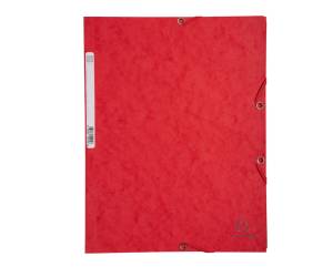 Cartella 3 lembi con elastico angolare A4 dorso 0,3 cm cartoncino Lustre rosso - 9357