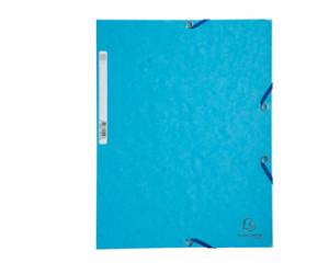 Cartella 3 lembi con elastico angolare A4 dorso 0,3 cm cartoncino Lustre turchese - 9365