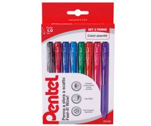 Penna a sfera a scatto Feel It Wow punta 1 mm 8 colori astuccio 8 penne - 9939