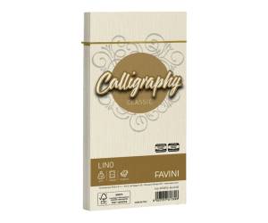 Buste Calligraphy Lino - 110 x 220 mm - 120 gr - avorio 02 - conf. 25 pezzi - Favini - A57Q514 - 8007057617696 - DMwebShop