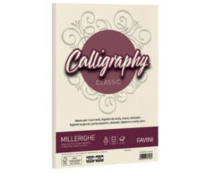 Carta Calligraphy Millerighe - A4 - 100 gr - avorio 02 - conf. 50 fogli - Favini - A69Q224 - 8007057617061 - DMwebShop