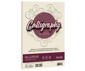 Carta Calligraphy Millerighe - A4 - 200 gr - avorio 02 - conf. 50 fogli - Favini - A69Q324 - 8007057617085 - DMwebShop