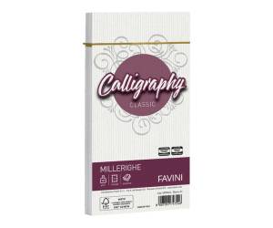 Busta Calligraphy Millerighe - 110 x 220 mm - 100 gr - bianco 01 - conf. 25 pezzi - Favini - A570424 - 8007057747546 - DMwebShop