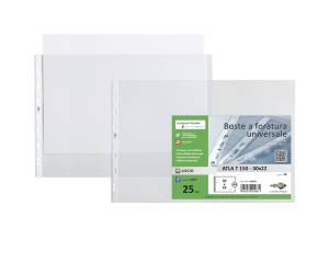 Buste forate Atla T pesante liscio 30 x 22 cm album trasparente - 3179