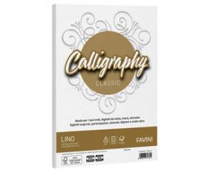 Carta Calligraphy Lino A4,120 gr bianco 01 confezione 50 fogli - 10214