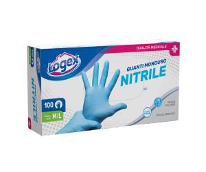 Guanti in nitrile non talcato per uso medicale taglia M L azzurro scatola 100 pezzi - 13933
