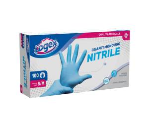 Guanti in nitrile non talcato per uso medicale taglia S M azzurro scatola 100 pezzi - 13955